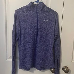Nike purple dry-fit pullover half zip, size M